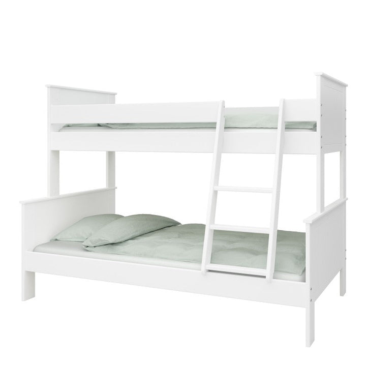Alba Single Over Double Bunk Bed - White - The Furniture Mega Store