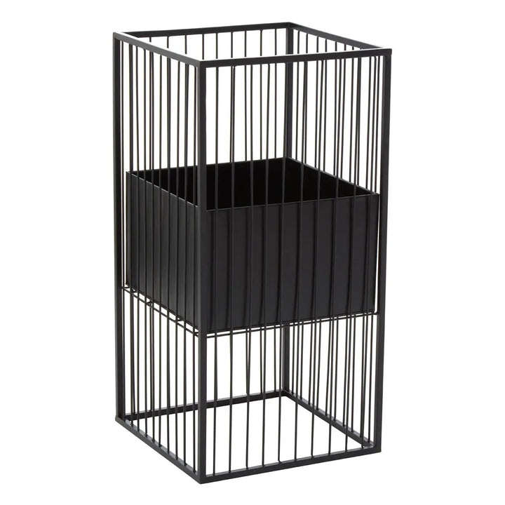 Alden Black Floor Standing Planter - Interior Envy