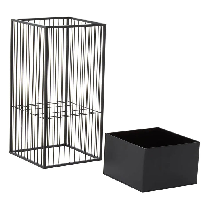 Alden Black Floor Standing Planter - Interior Envy