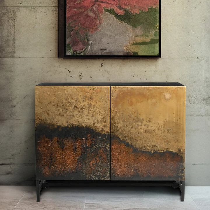 Galaxy Two Door Iron Cabinet Sideboard