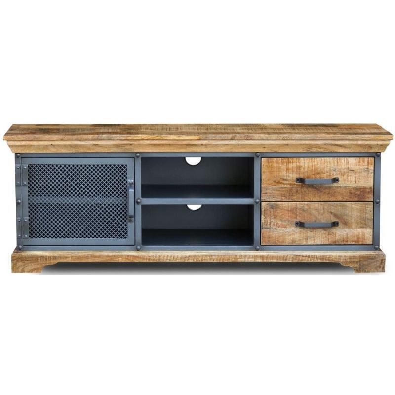 Marlow Light Mango Wood Corner TV Stand