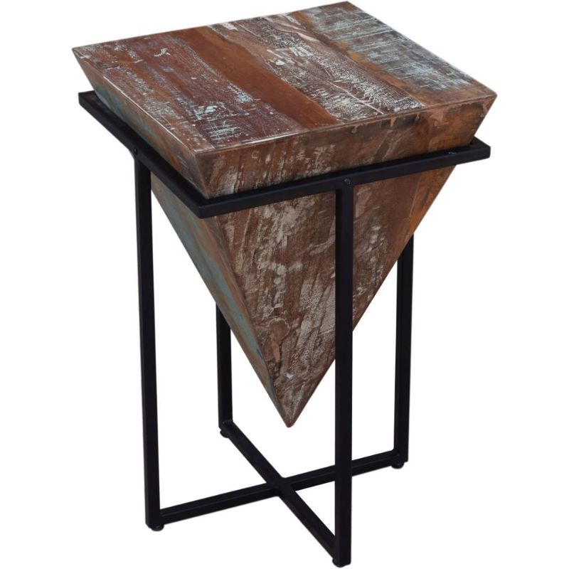 Modern Reclaimed Industrial Medium Side Table - 438B - The Furniture Mega Store