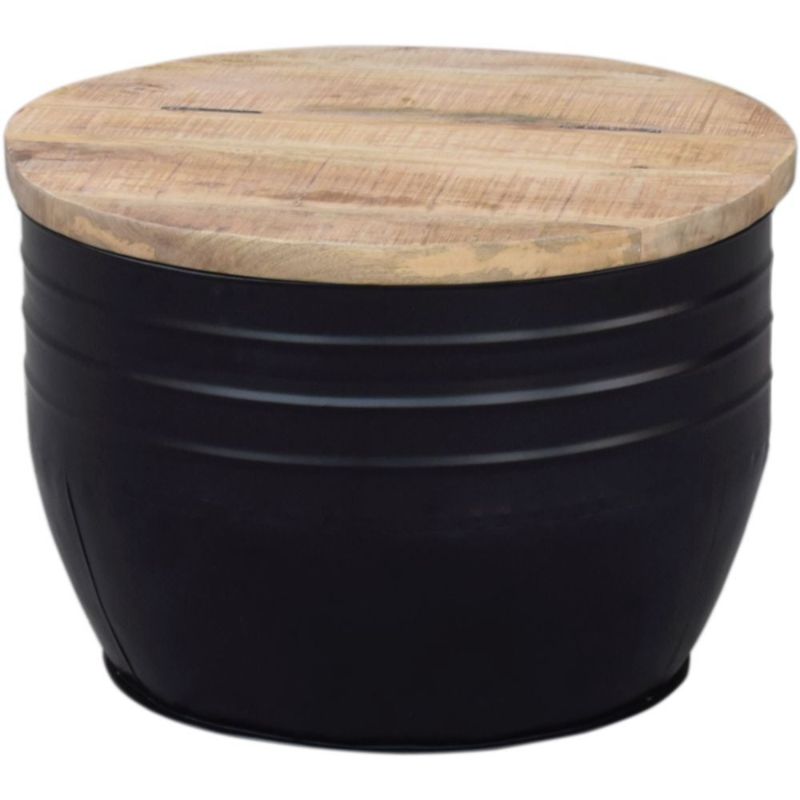 Modern Reclaimed Industrial Round Trunk Box - 377 - The Furniture Mega Store