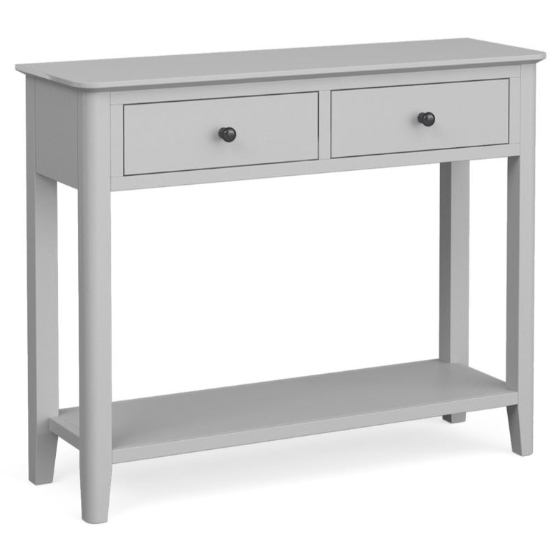 Capri Silver Grey Console Table, 2 Drawers for Narrow Hallway - The Furniture Mega Store