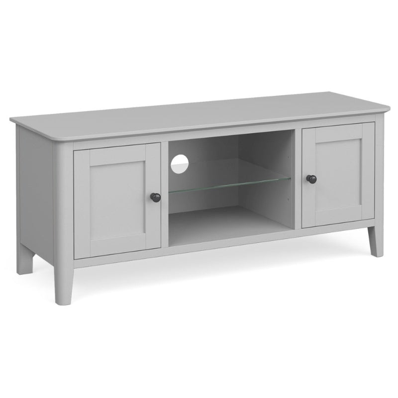 Capri Silver Grey Large TV Unit, 120cm with Storage for Television Upto 43in Plasma - The Furniture Mega Store
