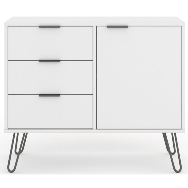 Augusta White Small Sideboard with Hairpin Legs - The Furniture Mega Store