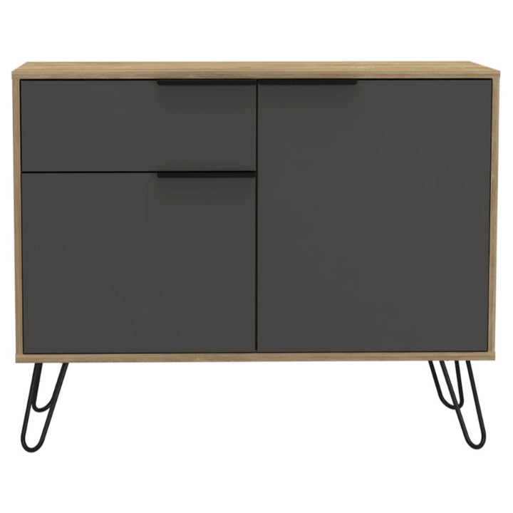 Vegas Grey Melamine Small Sideboard with Hairpin Legs - The Furniture Mega Store