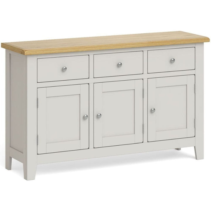 Cross Country Grey and Oak Large Sideboard with 3 Doors & 3 Drawers - The Furniture Mega Store