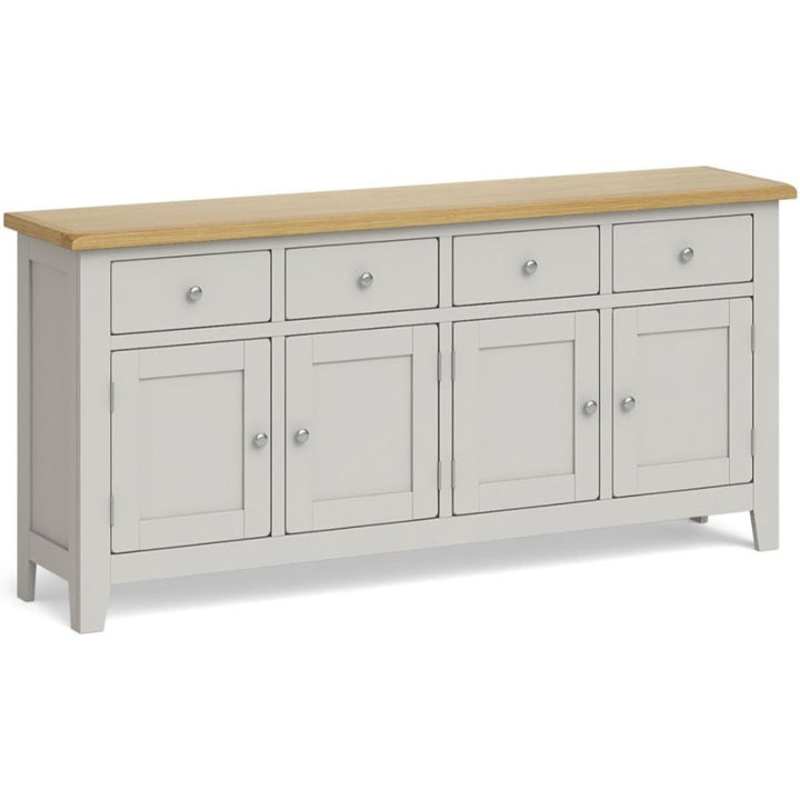Cross Country Grey and Oak Extra Large Sideboard with 4 Doors & 4 Drawers - The Furniture Mega Store