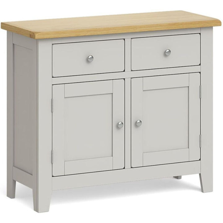 Cross Country Grey and Oak Small Sideboard with 2 Doors & 2 Drawers - The Furniture Mega Store
