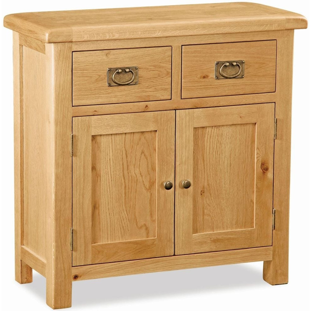 Addison Natural Oak Small Sideboard with 2 Doors & 2 Drawers - The Furniture Mega Store