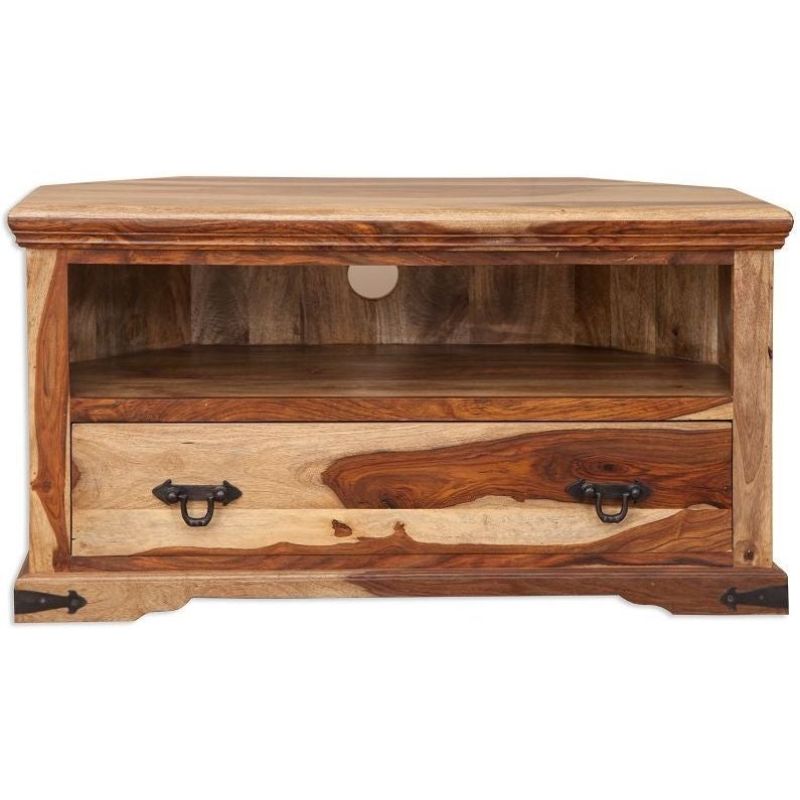 Thacket Sheesham Corner TV Cabinet - The Furniture Mega Store