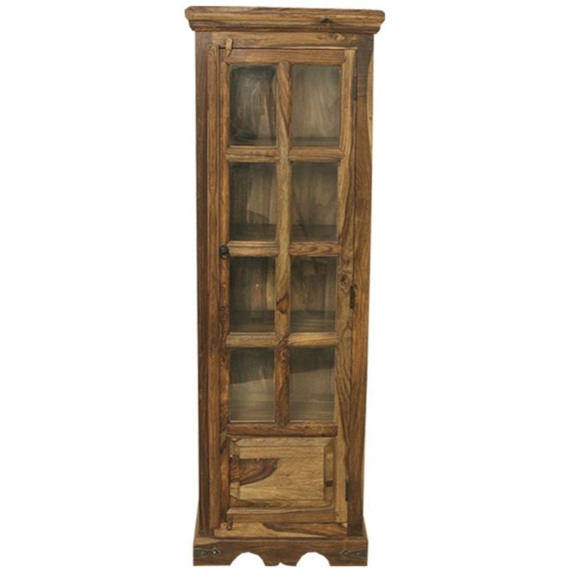 Thacket Sheesham Slim Vitrine - The Furniture Mega Store