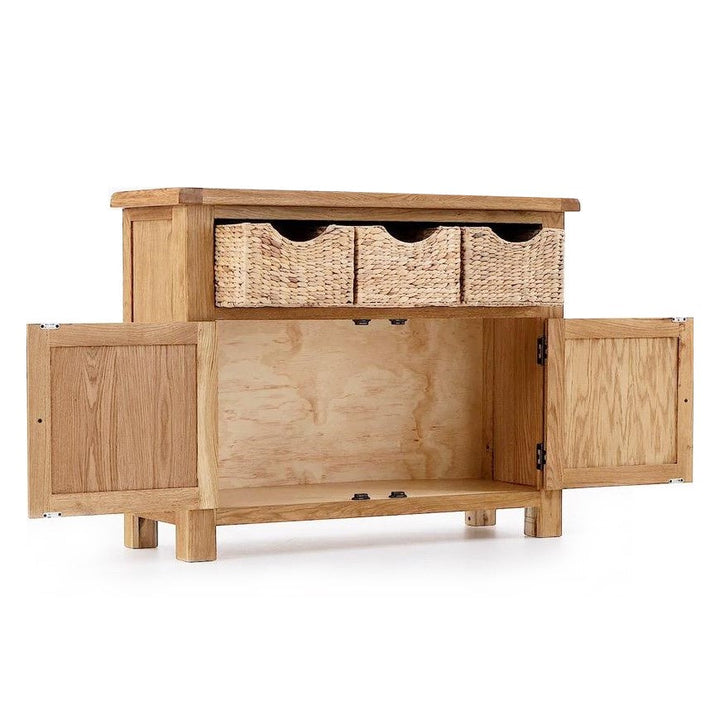 Sailsbury Solid Oak 3 Drawer 2 Door Sideboard - The Furniture Mega Store