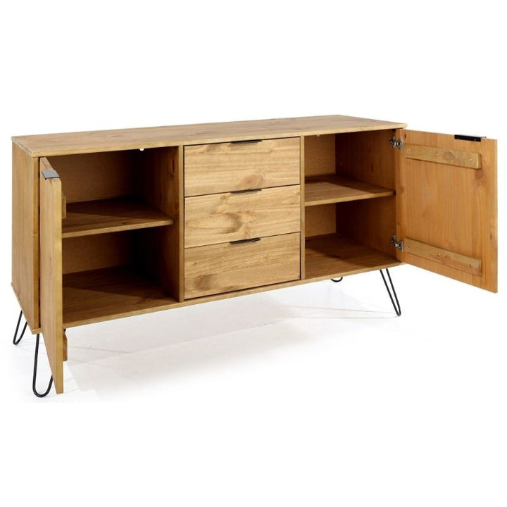 Augusta Pine Medium Sideboard with Hairpin Legs - The Furniture Mega Store