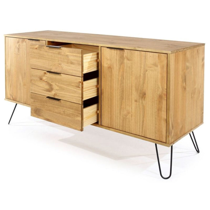 Augusta Pine Medium Sideboard with Hairpin Legs - The Furniture Mega Store