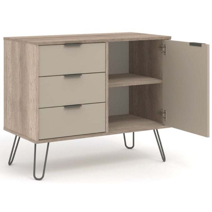 Augusta Driftwood Small Sideboard with Hairpin Legs - The Furniture Mega Store