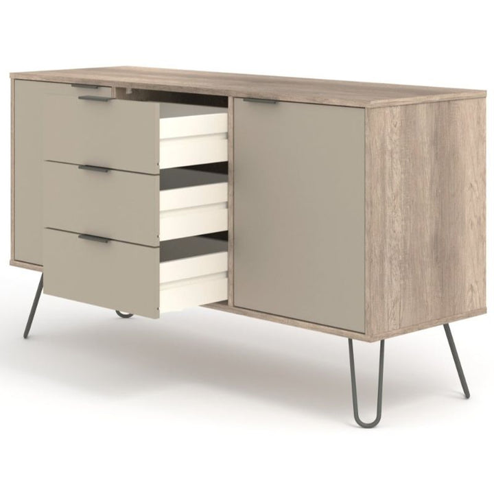 Augusta Driftwood Medium Sideboard with Hairpin Legs - The Furniture Mega Store