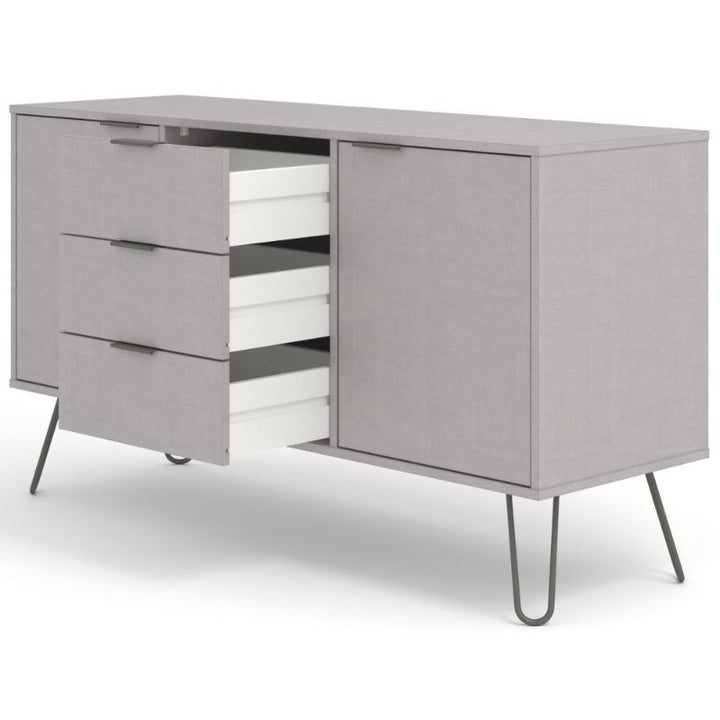Augusta Grey Wide Sideboard with Hairpin Legs - The Furniture Mega Store
