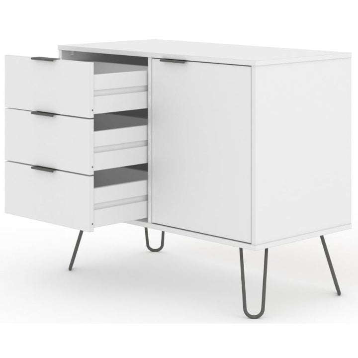 Augusta White Small Sideboard with Hairpin Legs - The Furniture Mega Store