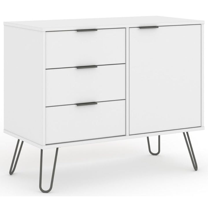 Augusta White Small Sideboard with Hairpin Legs - The Furniture Mega Store