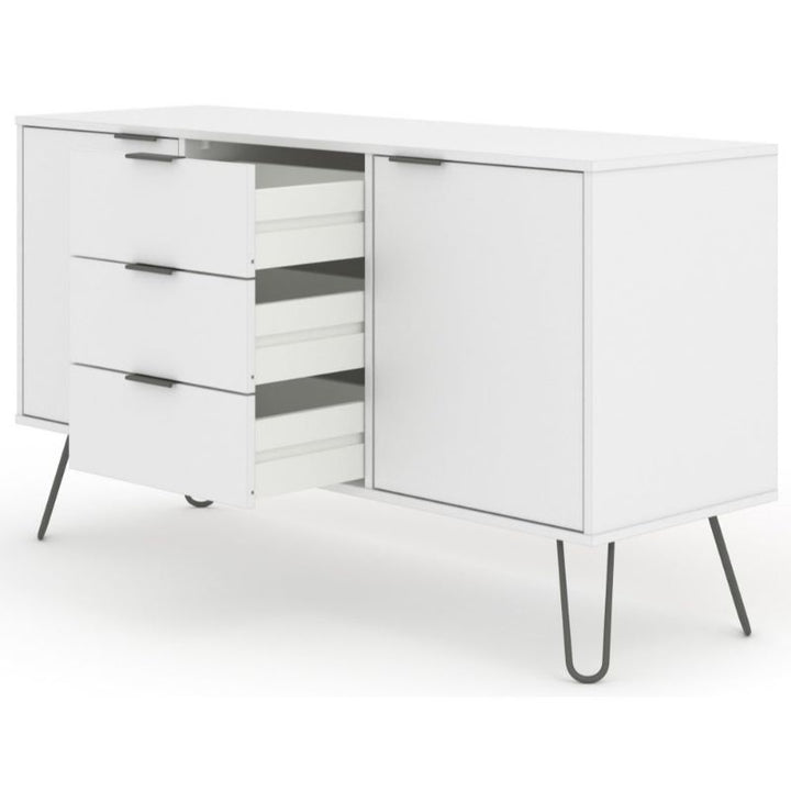 Augusta White Medium Sideboard with Hairpin Legs - The Furniture Mega Store