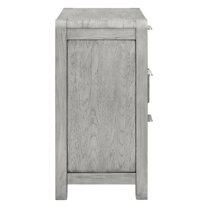 Flora Grey Washed Oak Sideboard, 98.5cm W with 1 Door 3 Drawers - The Furniture Mega Store