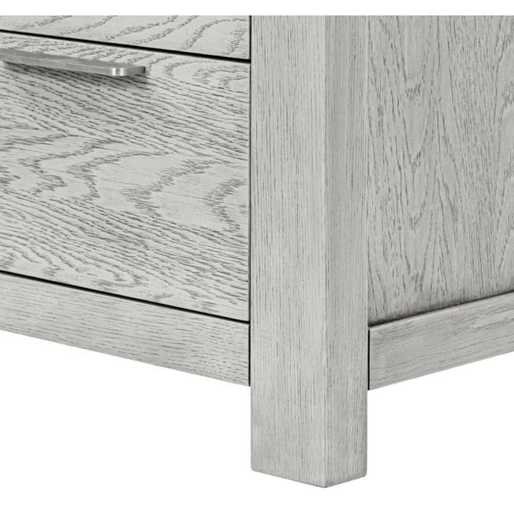 Flora Grey Washed Oak Sideboard, 98.5cm W with 1 Door 3 Drawers - The Furniture Mega Store