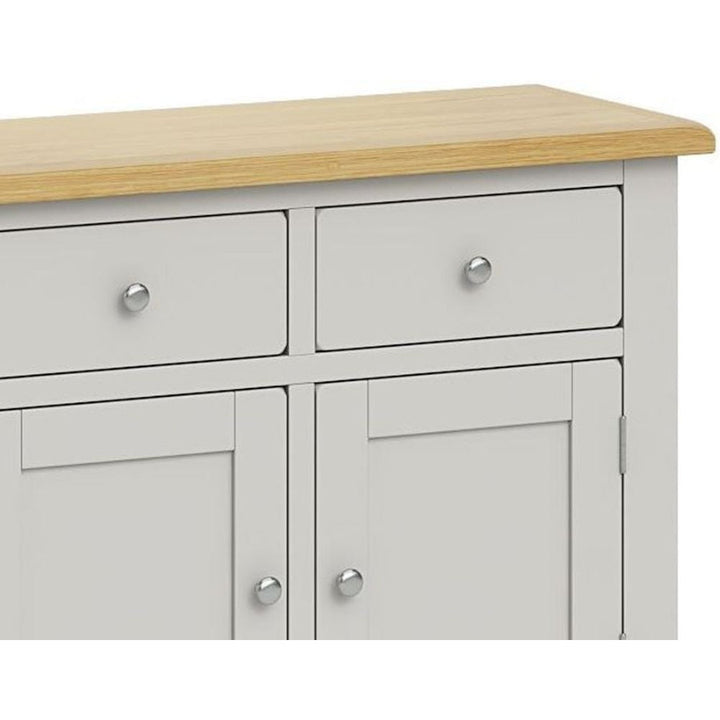 Cross Country Grey and Oak Small Sideboard with 2 Doors & 2 Drawers - The Furniture Mega Store