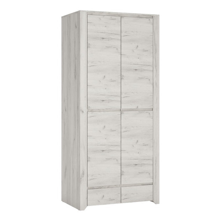 Angelica 2 Door 2 Drawer Fitted Wardrobe - White Oak - The Furniture Mega Store