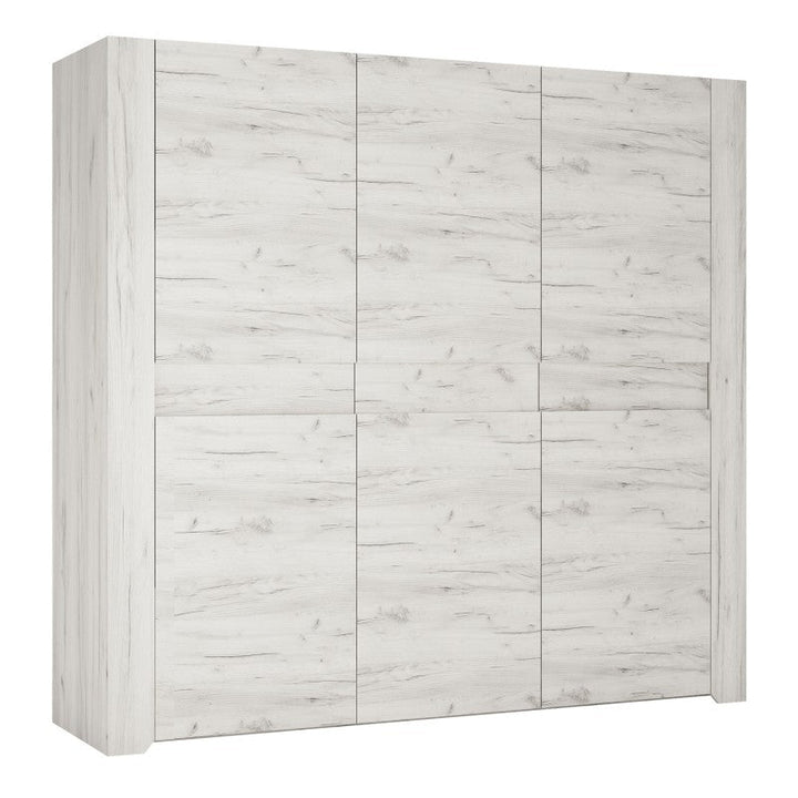 Angelica 3 Door Wardrobe - White Oak - The Furniture Mega Store