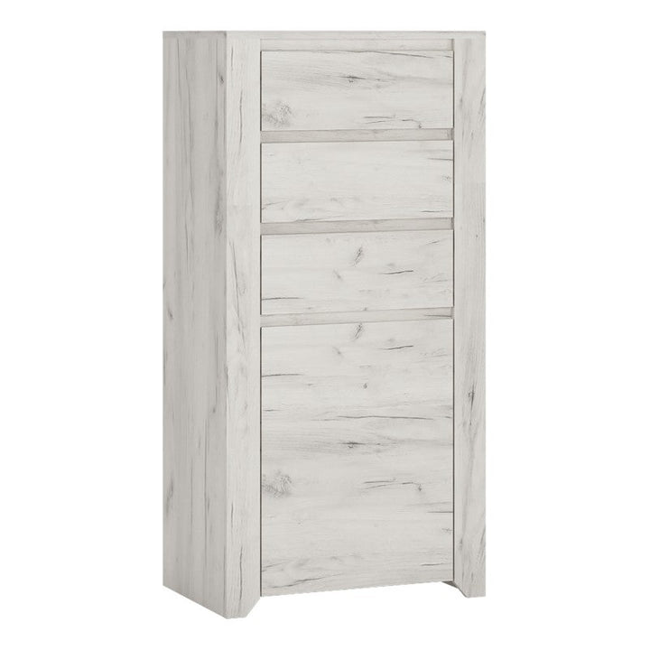 Angelica 1 Door 3 Drawer Chest - White Oak - The Furniture Mega Store