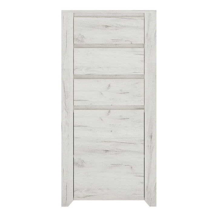 Angelica 1 Door 3 Drawer Chest - White Oak - The Furniture Mega Store