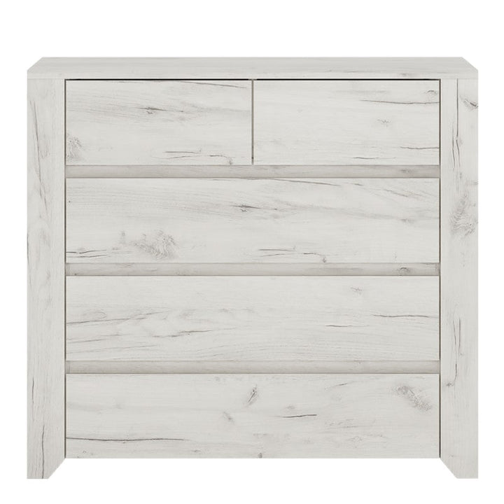 Angelica 2+3 Chest of Drawers - White Oak - The Furniture Mega Store
