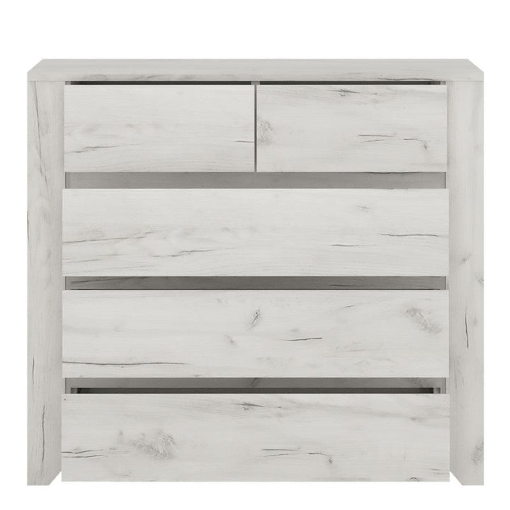 Angelica 2+3 Chest of Drawers - White Oak - The Furniture Mega Store