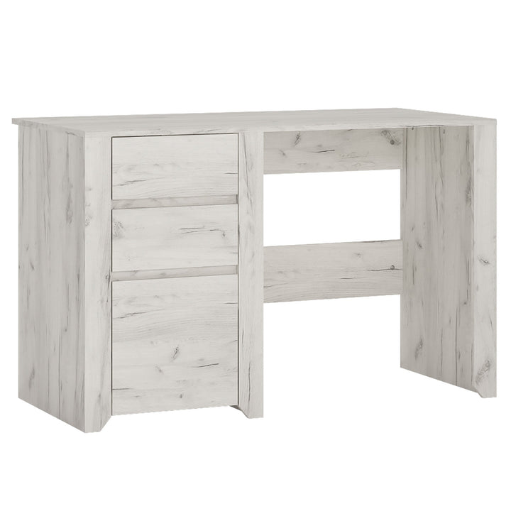 Angelica 3 Drawer Desk - White Oak - The Furniture Mega Store