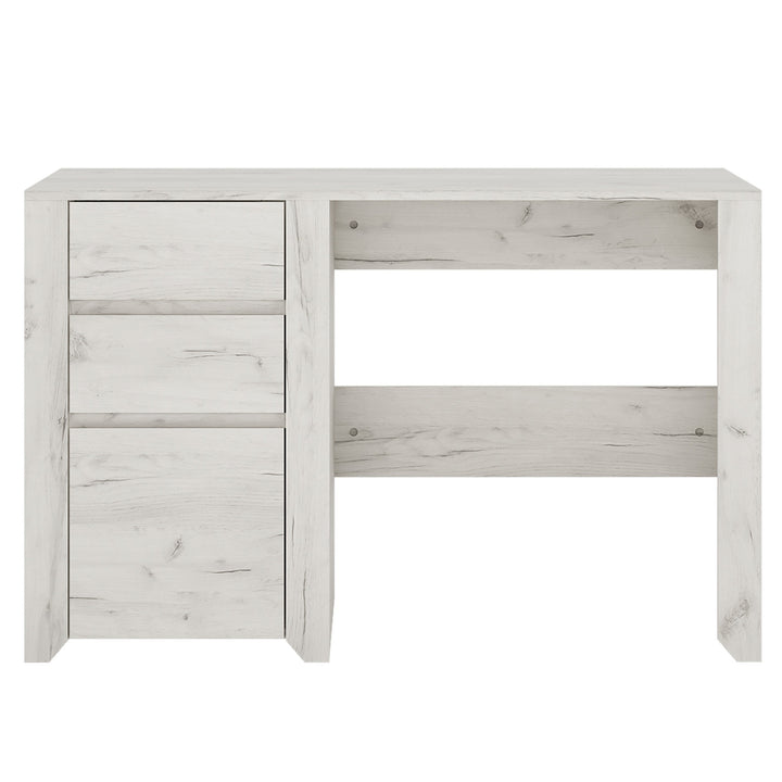 Angelica 3 Drawer Desk - White Oak - The Furniture Mega Store