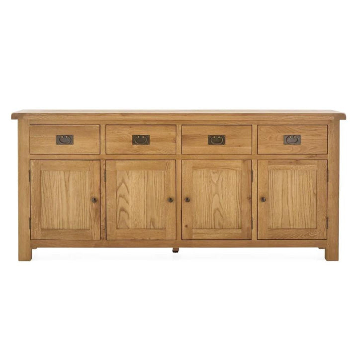 Sailsbury Solid Oak 4 Door 4 Drawer Extra Large Sideboard - 191cm - The Furniture Mega Store