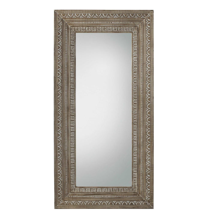 Agara Carved Detail Large Leaner Mirror - The Furniture Mega Store
