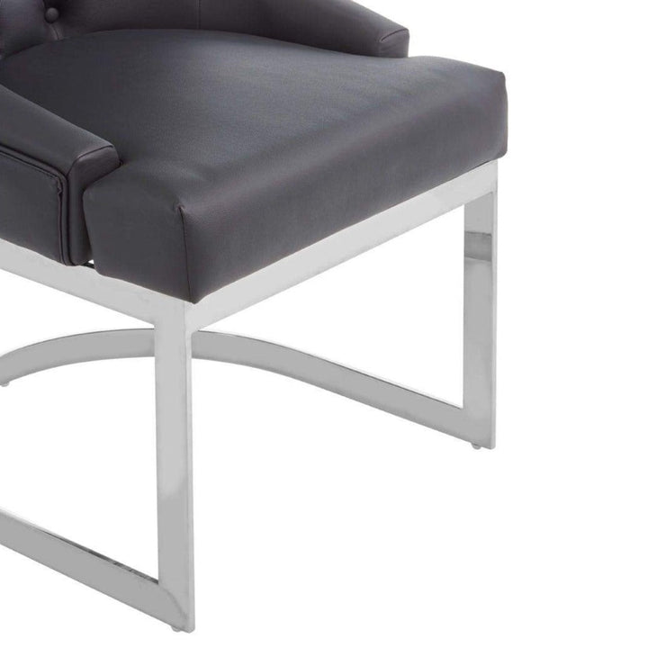 Zelda Leather & Chrome Dining Chairs - Set Of 2 -Choice Of Colours - The Furniture Mega Store