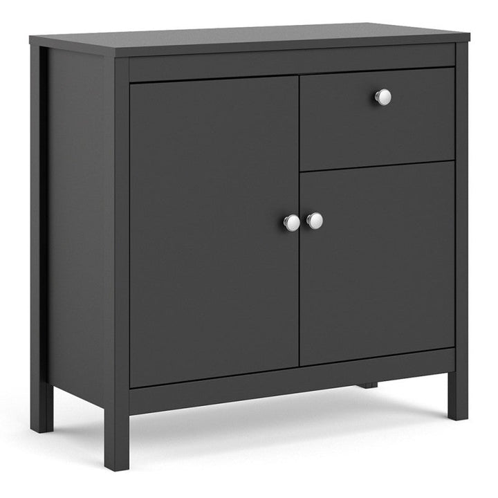 Madrid 2 Door 1 Drawer Sideboard - Matt Black - The Furniture Mega Store