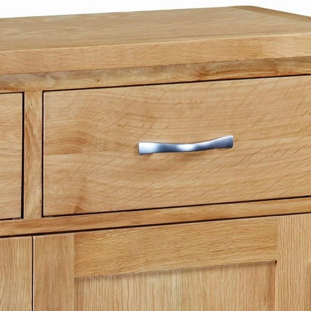 Bevel Natural Solid Oak Small 2 Door 2 Drawer Sideboard - The Furniture Mega Store