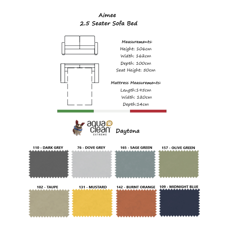 Aimee Italian Easy Open Sofa Bed - Choice Of Sizes & Upholstery - Interior Envy