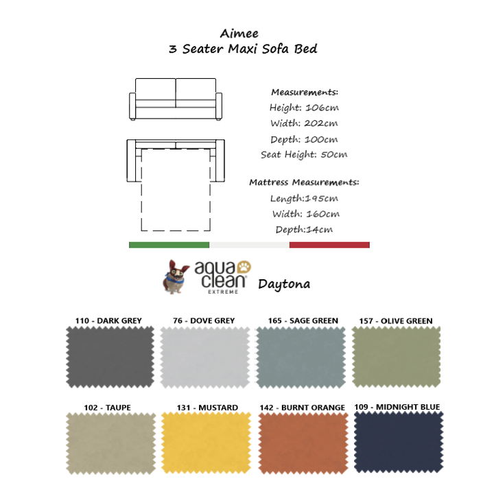 Aimee Italian Easy Open Sofa Bed - Choice Of Sizes & Upholstery - Interior Envy