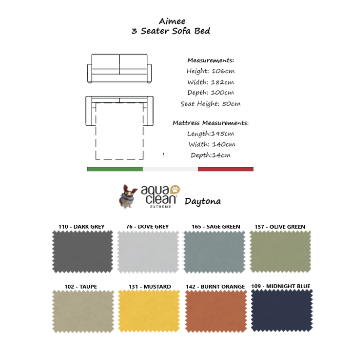 Aimee Italian Easy Open Sofa Bed - Choice Of Sizes & Upholstery - Interior Envy