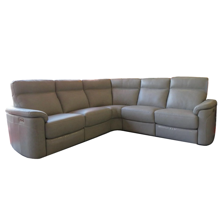 Argenta Italian Leather Power Recliner Corner Sofa - The Furniture Mega Store
