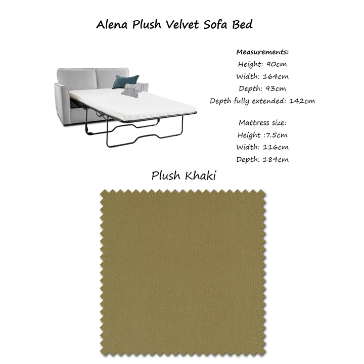 Alena Plush Velvet Sofa Bed - Choice Of Colours