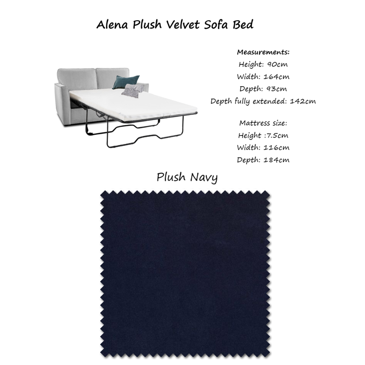 Alena Plush Velvet Sofa Bed - Choice Of Colours
