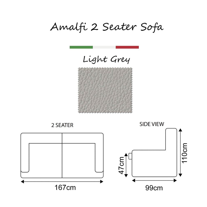 Amalfi Full Grain Italian Leather Sofa & Armchair Collection - Choice Of Colours - The Furniture Mega Store