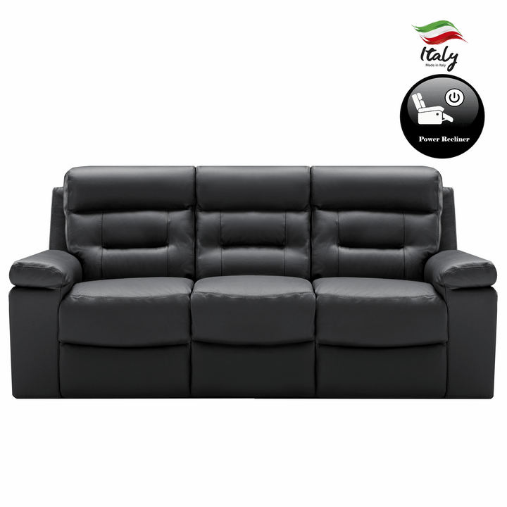 Amalfi Full Grain Italian Leather Recliner Sofa Collection - Choice Of Power Or Manual Recline - The Furniture Mega Store